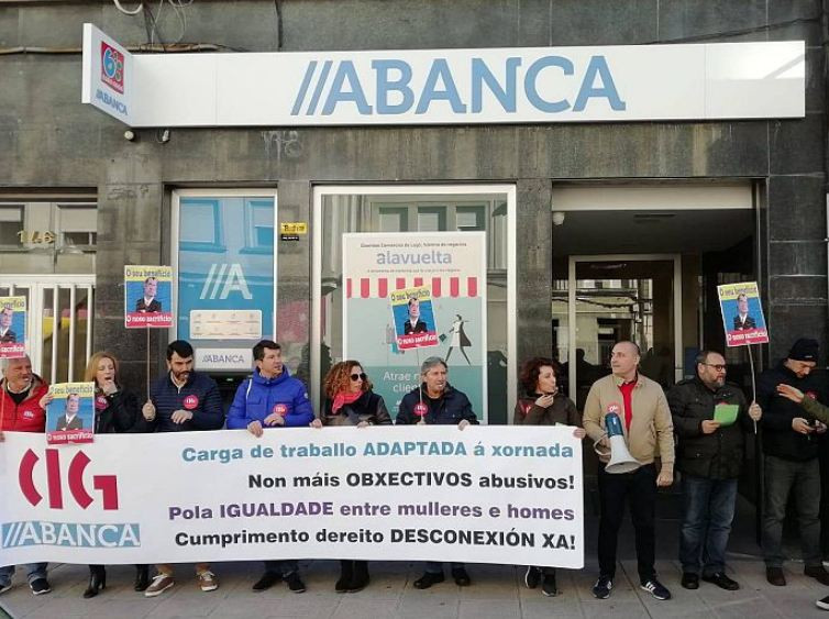 Protesta traballadores abanca cig