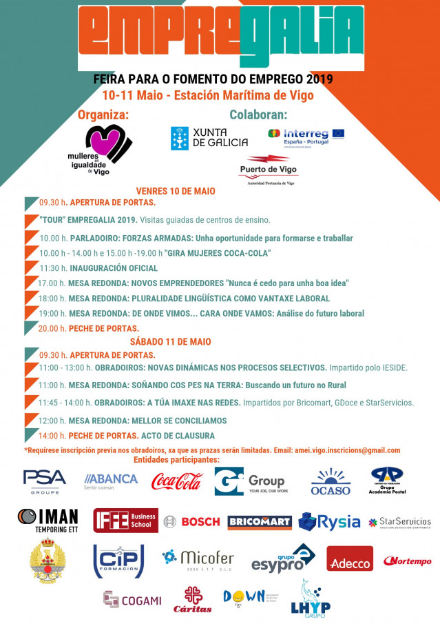 Empregalia contará este año en Vigo con un taller de emprendimiento y charlas sobre empleo en las Fuerzas Armadas