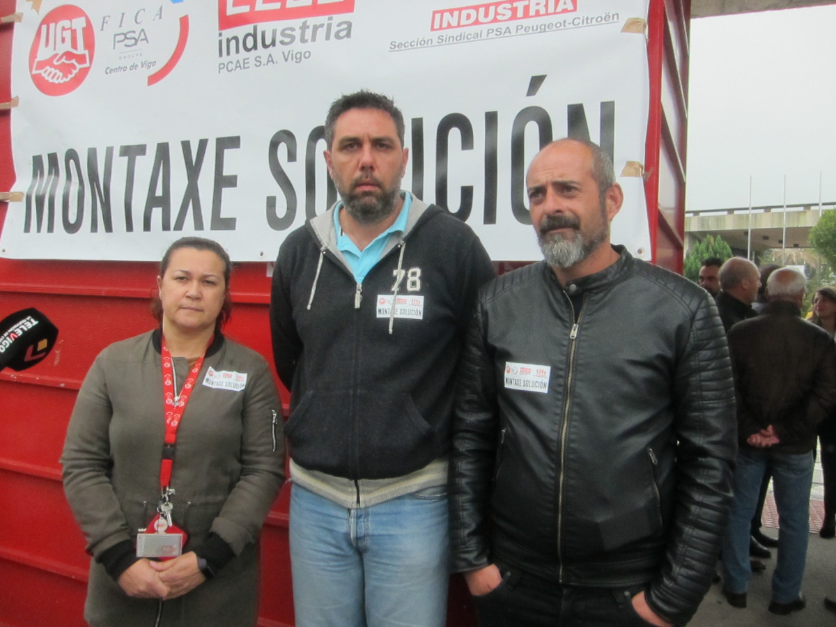 CIG, CC.OO. Y UGT abandonan el encierro en la fábrica de PSA en Vigo y convocan una huelga para el próximo jueves