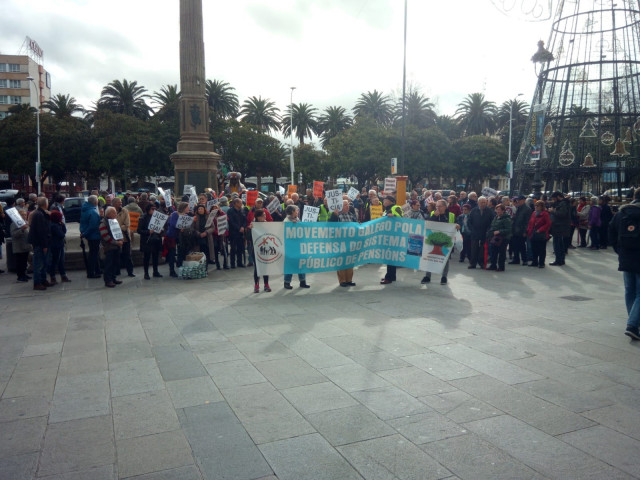 Protestas en Coruña por la defensa del sistema público de pensiones