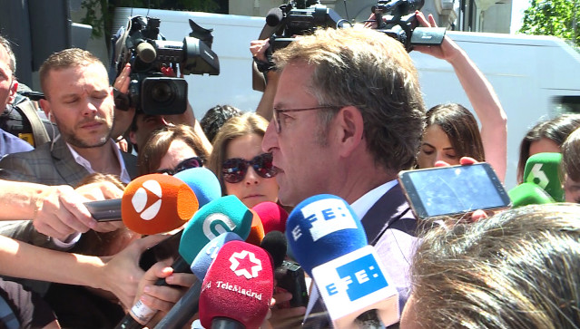 El presidente de la Xunta de Galicia, Alberto Núñez Feijóo, valora los resultados electorales del 26M