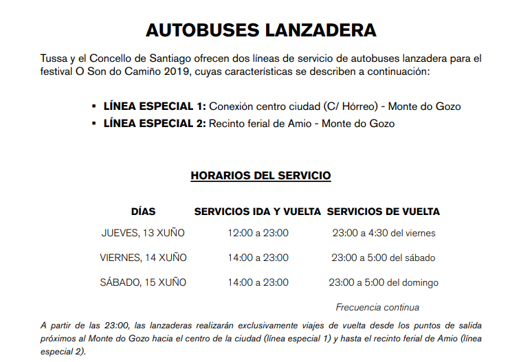 Horario buses