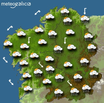 Predicciones meteorológicas para este jueves en Galicia: Cielo parcialmente cubierto con posibles chubascos por la tarde
