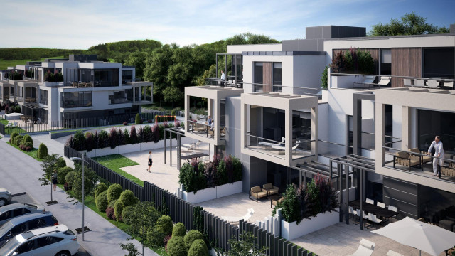 Vista orientativa de las viviendas de la urbanización Finca de Xaz, en Oleiros (A Coruña).