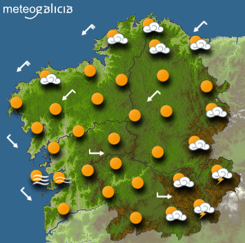 Predicciones meteorológicas para el lunes: nieblas matutinas, temperaturas en ascenso y chaparrones en Ourense