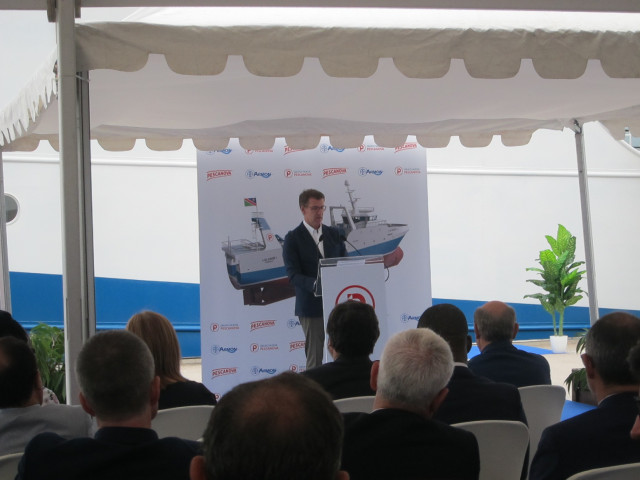 El presidente de la Xunta, Alberto Núñez Feijóo, durante su intervención