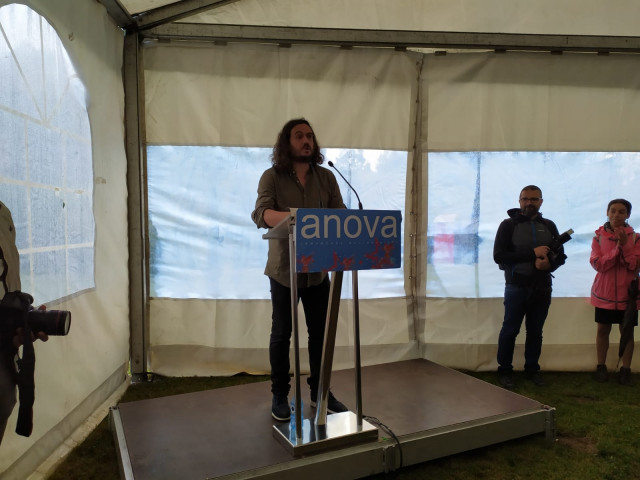 El portavoz nacional de Anova, Antón Sánchez, en los actos del 25 de julio