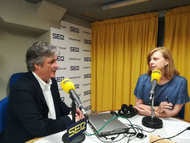 Pedro Puy y Aida Pena antes de la entrevista.