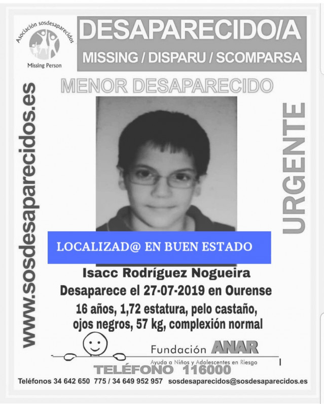 Localizan en buen estado al chico que no había regresado al cenro en el que está interno en Ourense
