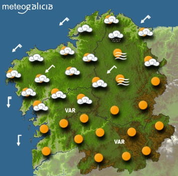 Predicciones meteorológicas en Galicia para el 1 de julio de 2019