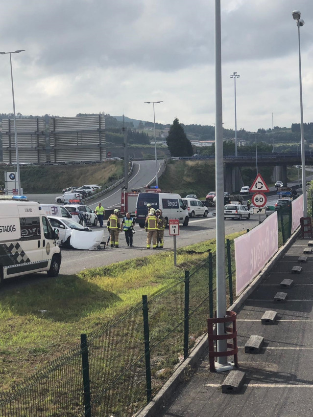 Accidente en la SC-20 en Santiago de Compostela.