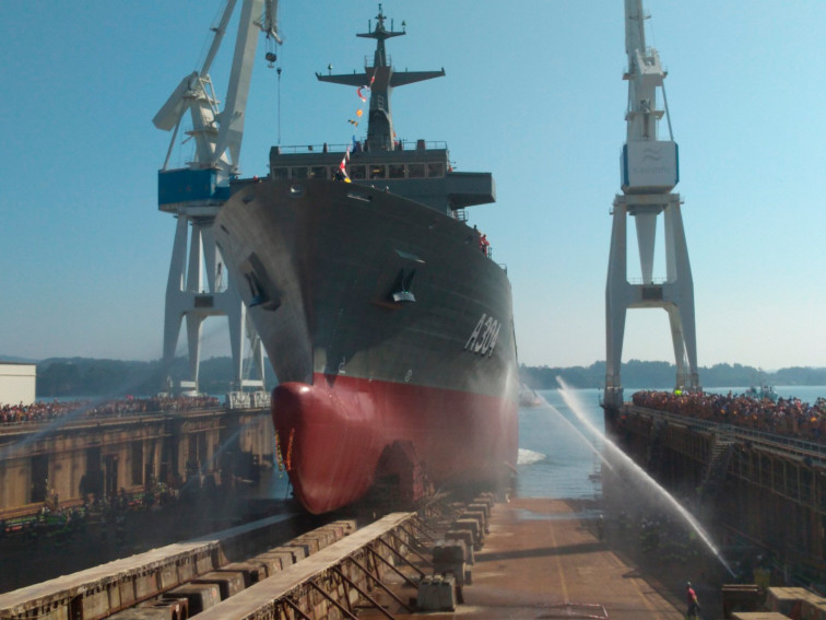 Navantia Ferrol bota la segunda unidad de buque militar para la Armada de Australia