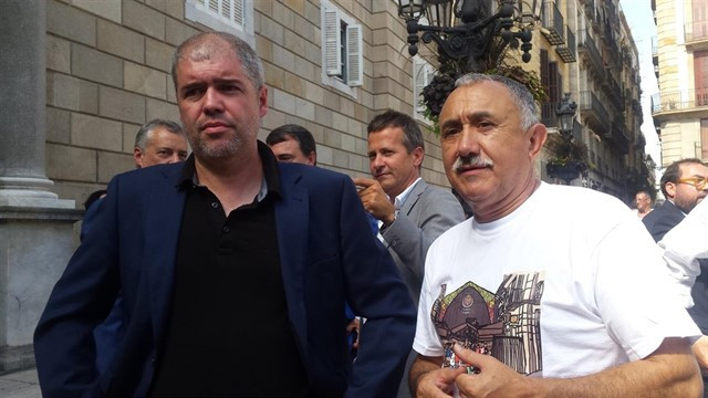 Unai Sordo (CCOO) y Pepe u00c1lvarez (UGT)