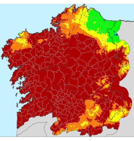 Precaución: más del 80% de Galicia en riesgo extremo de incendio forestal