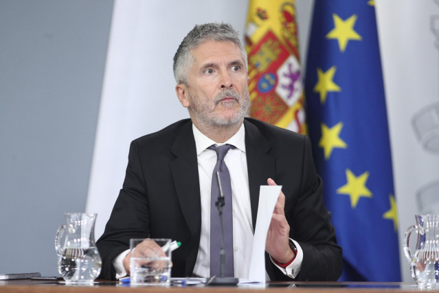 El ministro del Interior en funciones, Fernando Grande-Marlaska, comparece en rueda de prensa tras el primer Consejo de Ministros celebrado en Moncloa tras la confirmación de la repetición el electoral el próximo 10N, en Madrid (España), a 20 de septiembr
