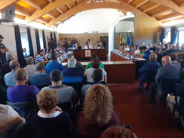 Pleno del Ayuntamiento de Mos en el que se aprobó la modificación del PGOM que permite completar la ciudad deportiva y complejo comercial promovido por el Real Club Celta