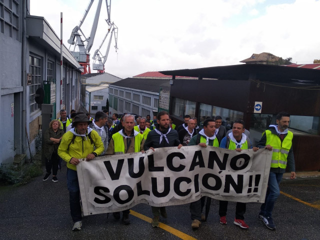 Trabajadores de Vulcano inician una marcha a pie a Santiago de Compostela para denunciar 