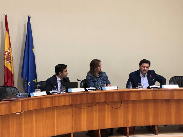 El secretario xeral de Emigración, Antonio Rodríguez Miranda, en el Parlamento gallego.