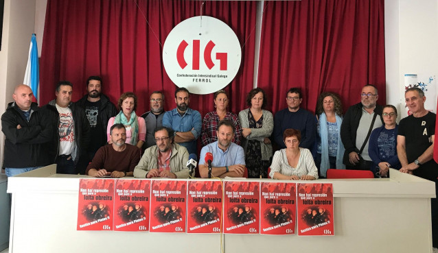 Rueda de prensa de la CIG sobre el  juicio al que se tiene que enfrentar su exsecretario xeral en Ferrol, Xesús Anxo López Pintos