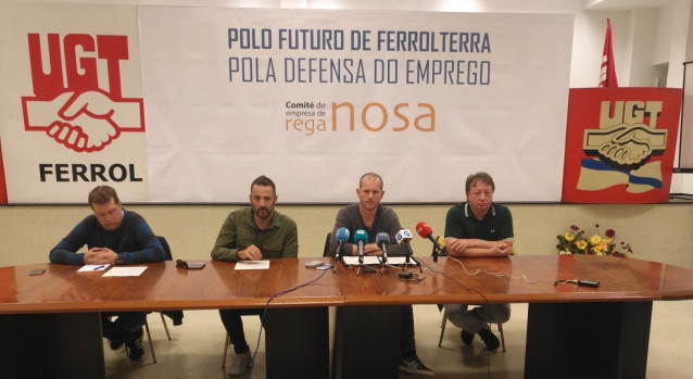 Rueda de prensa de integrantes del comité de empresa de Reganosa.