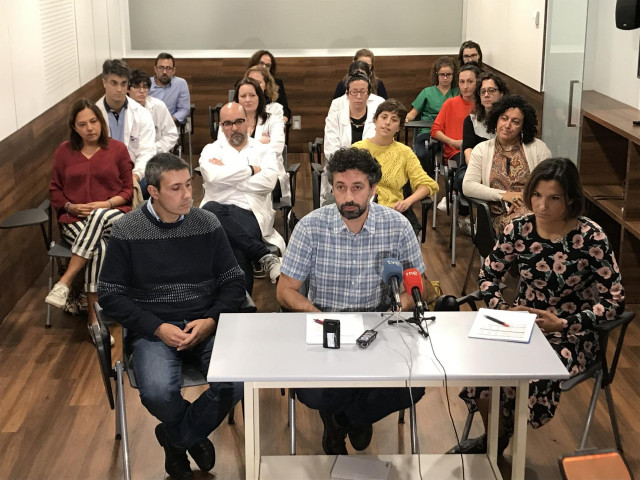 Rueda de prensa de los comités de empresa de las fundaciones biomédicas de investigaciín sanitaria de Galicia.
