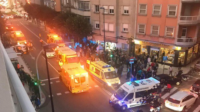 Imagen del accidente en la vu00eda Fragoso de Vigo en una imagen de la CRTVG