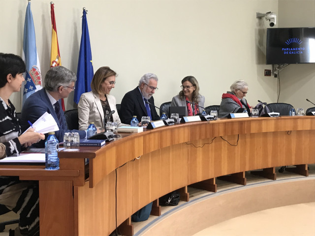 La valedora do Pobo, María Dolores Fernández Galiño, interviene en la Comisión de Peticións de la Cámara gallega