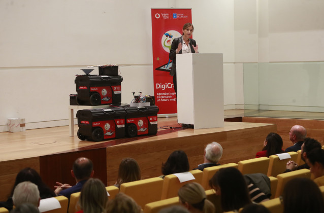 La conselleira de Educación, Carmen Pomar, en la presentación de la iniciativa
