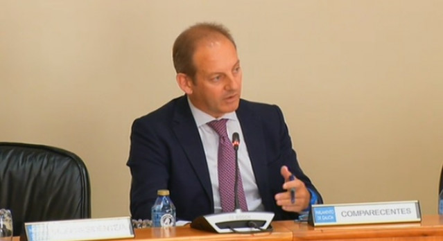 El director del Igape, Juan Cividanes, en comparecencia parlamentaria