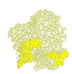 Aviso amarillo por lluvias en Galicia para el inicio del jueves 17 de octubre.