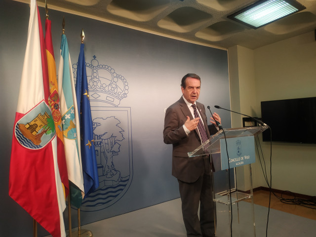 Imagen de Abel Caballero durante la rueda de prensa de este jueves.