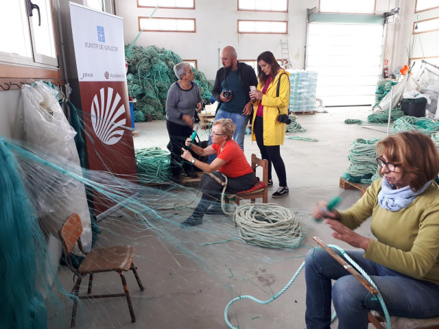 Encuentro de blogueros que realizan el Camino de Santiago con redeiras