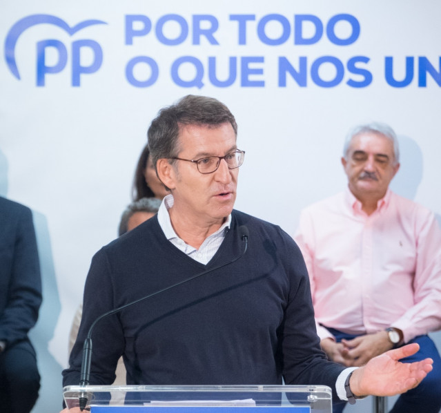 El presidente de la Xunta, Alberto Núñez Feijóo, en un acto de precampaña