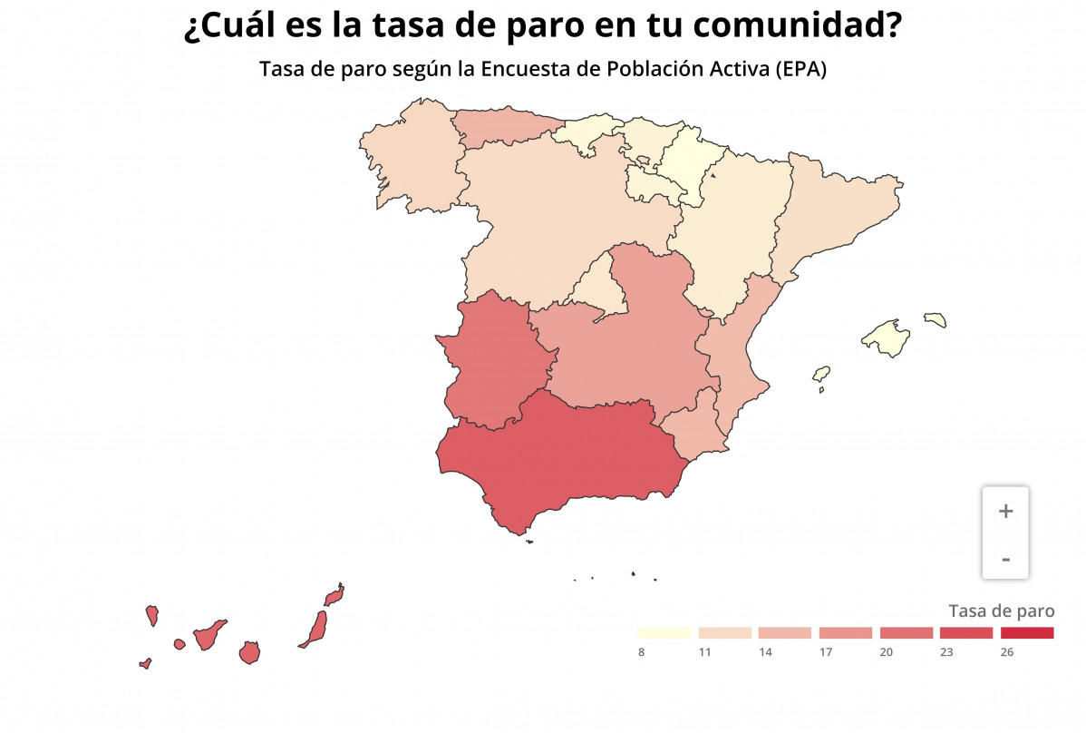 Paro por comunidades autonomas