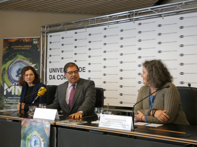 El Rector De La Universidade Da Coruña (UDC), Julio Abalde; La Vicerrectora De Estudiantes, Participación Y Extensión Universitaria, Margarita Amor, Y La Adjunta De Cultura, Araceli Serantes, Presentan El IV Encuentro De Música Y Artes Escénicas
