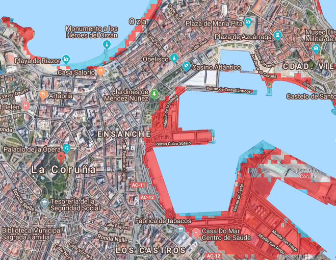 Coruu00f1a inundada cambio climu00e1tico en imagen de Climate Central
