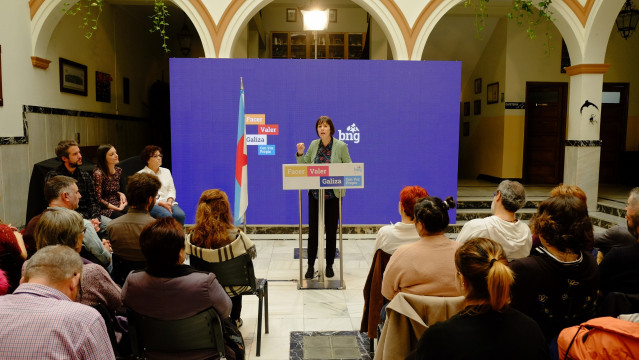 La portavoz nacional del BNG, Ana Pontón, en un mitin en Lugo