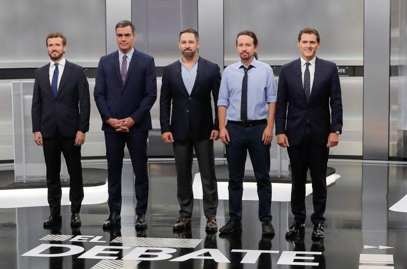 Candidatos antes del debate electoral para las elecciones generales del 10N