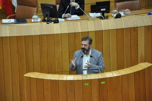 El diputado del BNG Luís Bará en el Parlamento de Galicia