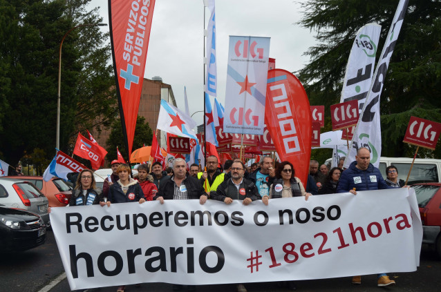 Protesta de sindicatos de profesorado gallego