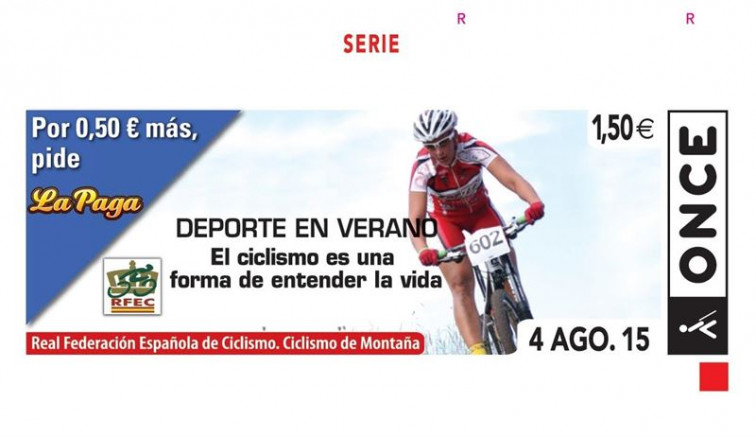 La ONCE dedica el cupón de hoy al ciclismo de montaña, dentro de la serie 'Deporte de verano'