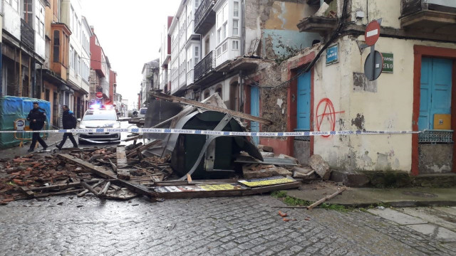 Edificio derrumbado en Ferrol