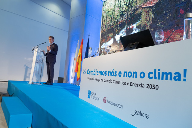 El presidente de la Xunta, Alberto Núñez Feijóo, presenta la Estratexia Galega de Cambio Climático e Enerxía 2050.