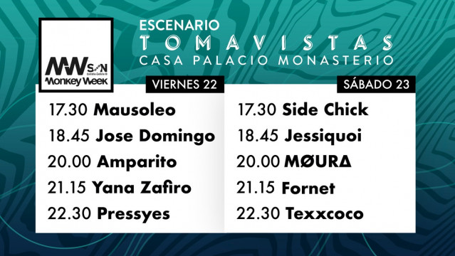 Programación delFestival Tomavistas en Monkey Week SON Estrella Galicia