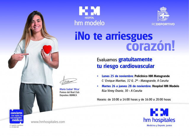 HM Hospitales pone en marcha en A Coruña la quinta edición de su campaña de prevención cardiovascular '¡No te arriesgues corazón!'.