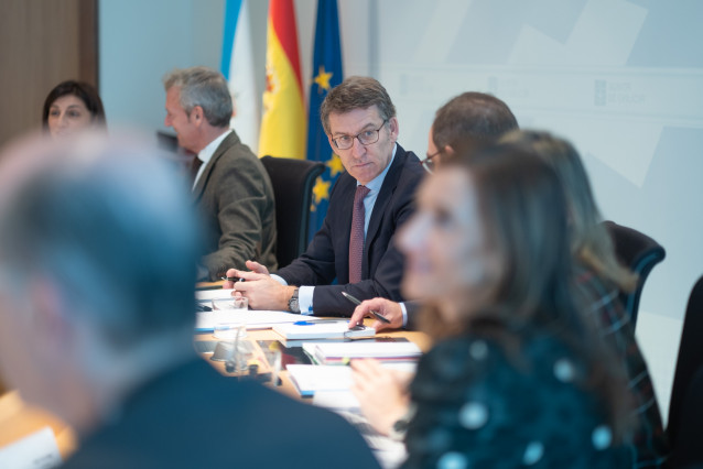 El presidente de la Xunta en la reunión del Consello.