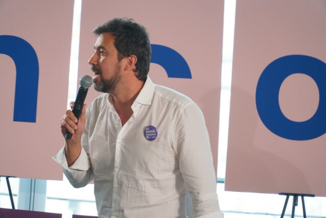 Antón Gómez Reino, candidato de En Común-Unidas Podemos, en el acto celebrado en A Coruña