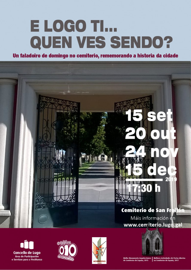 Cartel de la iniciativa 'E logo ti... Quen vés sendo?' del Ayuntamiento de Lugo