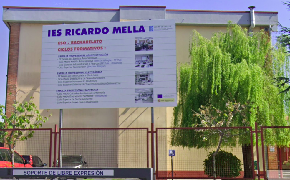 IES Ricardo Mella, en el Meixoeiro, en una foto de Google Street View