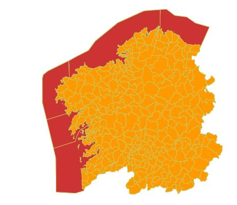 Alertas de Meteogalicia previstas para el su00e1bado en Galicia